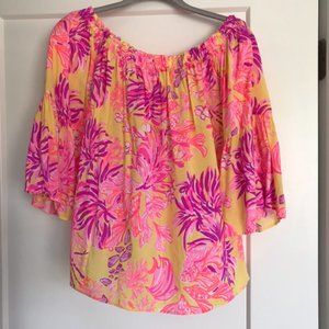 NWT Lilly Pulitzer Nevie Long Sleeve Off the Shoulder top Size XS